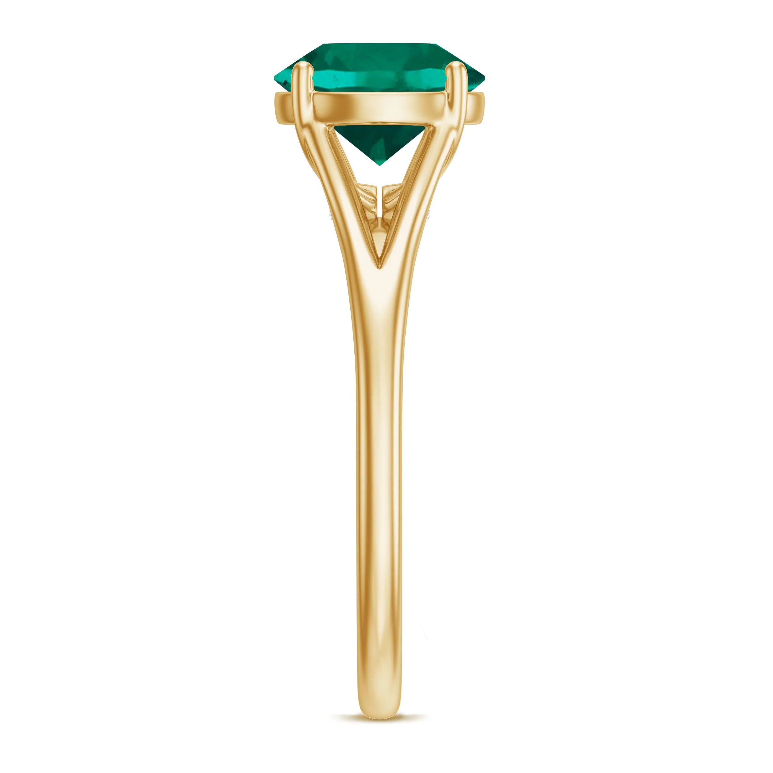 Solitaire Promise Ring with 2 CT Lab Created Emerald and Diamond