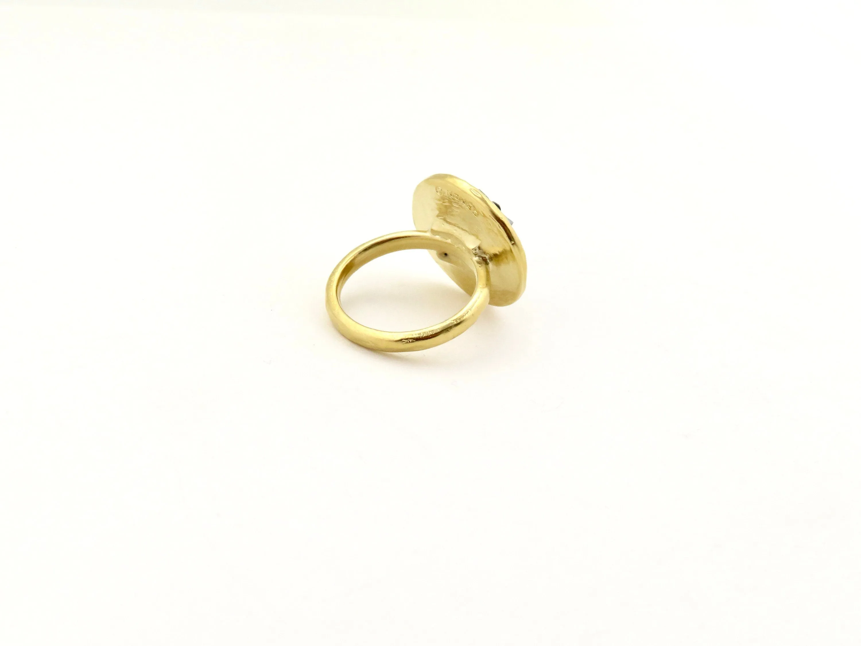Sparkly Gray Crystal Disc Ring