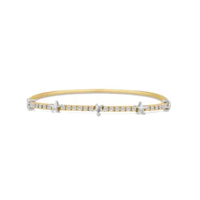 Star Bangle Bracelet, 14Kt