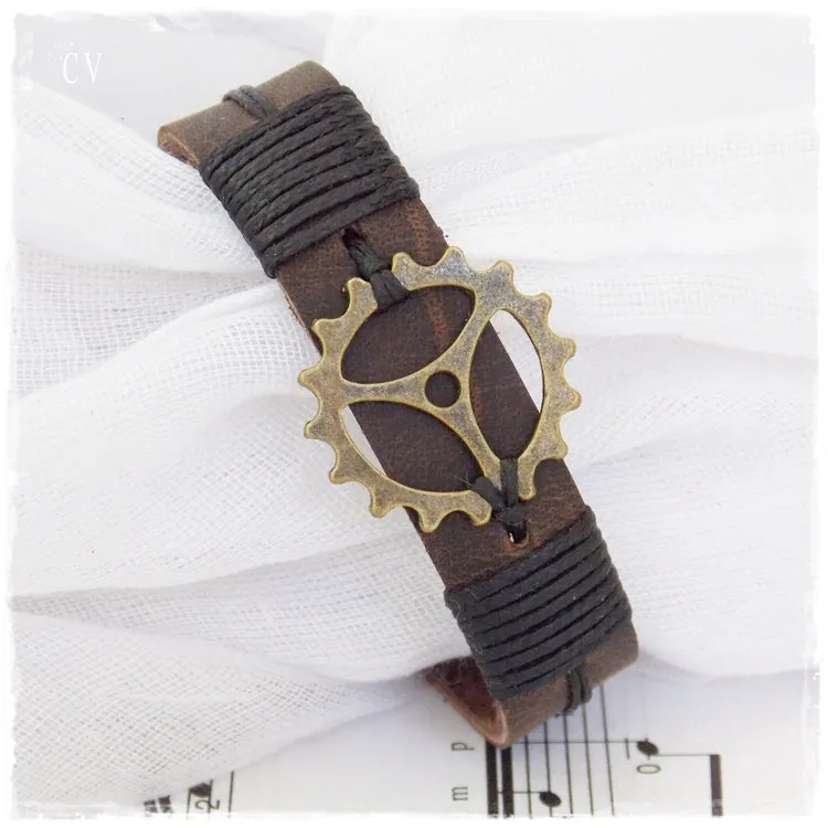 Steampunk Leather Bracelet