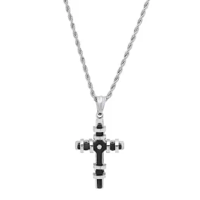 Steeltime Encased Cross Pendant Necklace
