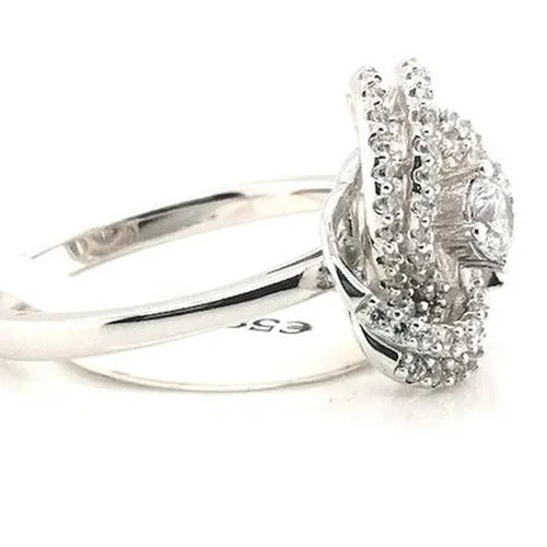 Sterling Silver Stone Set Knot Ring