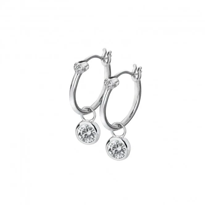 Sterling Silver White Topaz Drop Earrings DE628