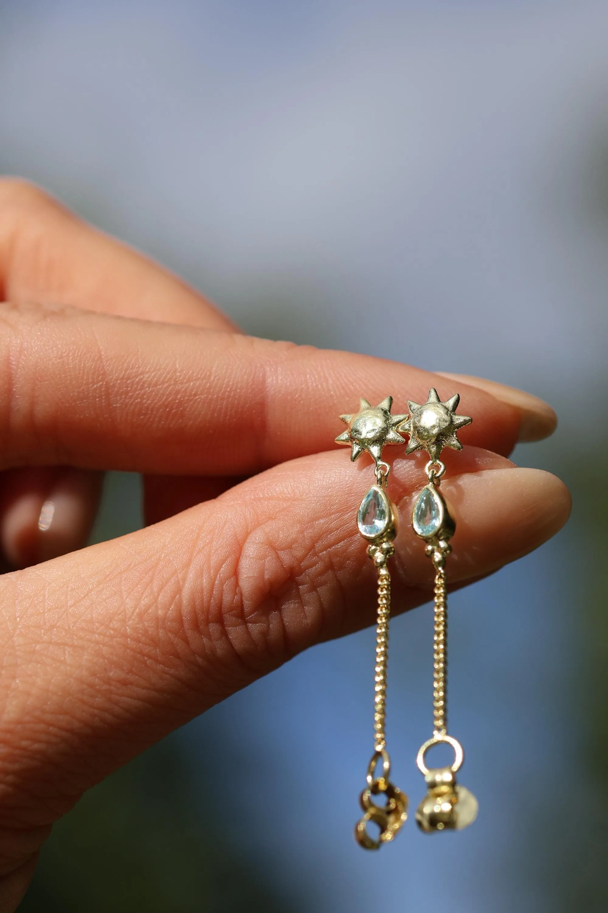 Sun Lover Blue Topaz Studs