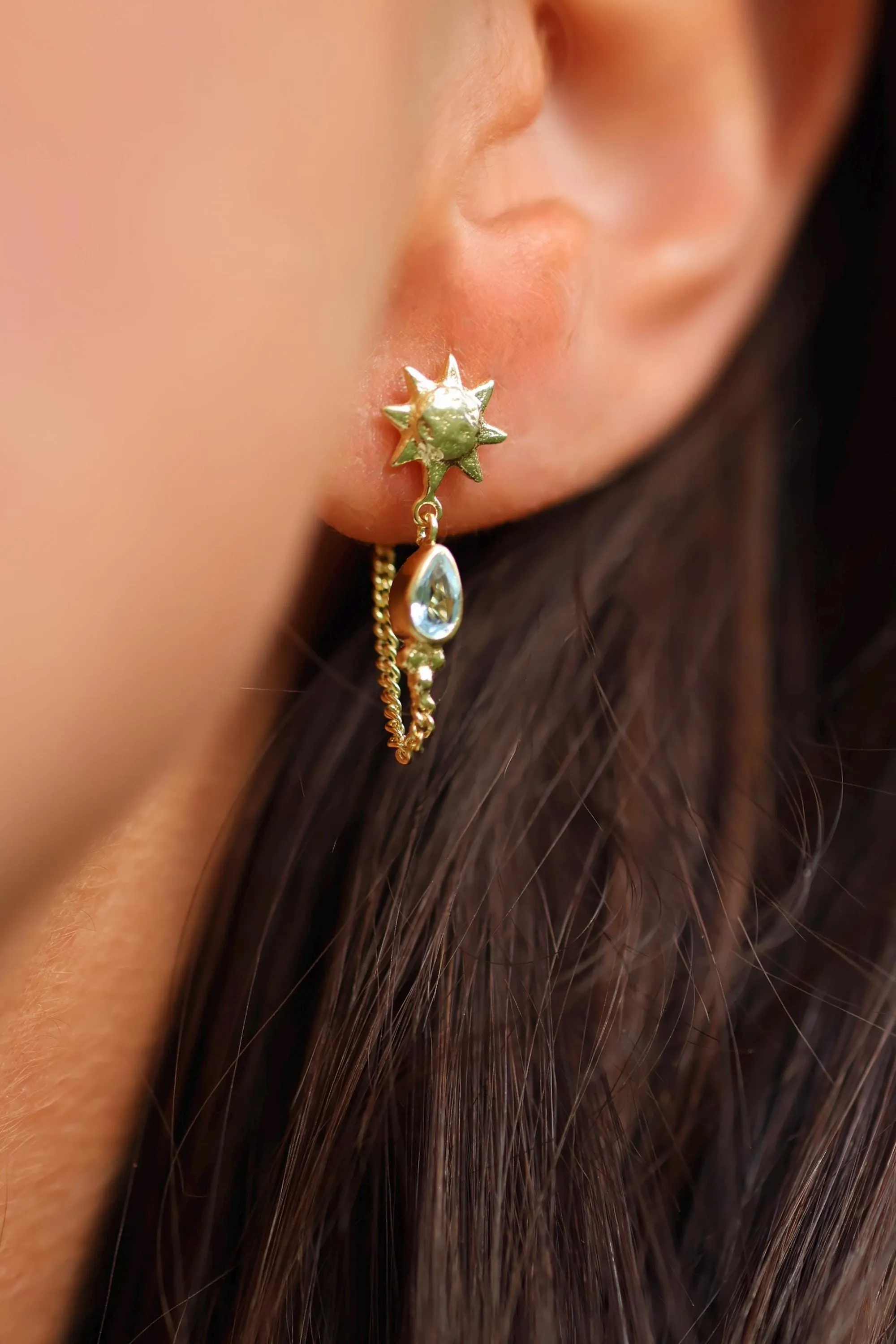 Sun Lover Blue Topaz Studs