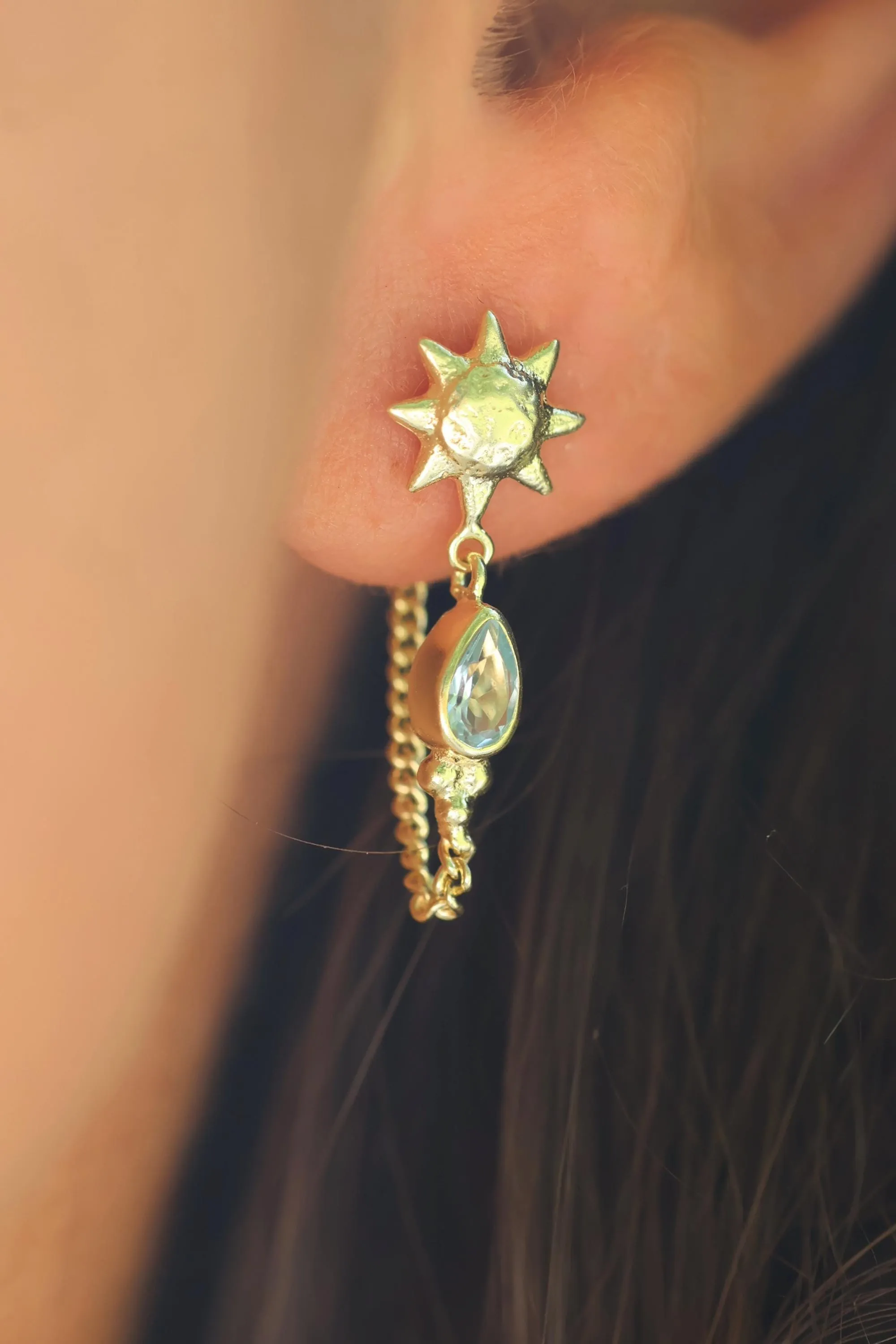 Sun Lover Blue Topaz Studs