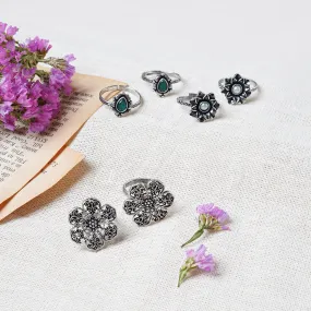 Teejh Kumud Set of 3 Silver Toe Rings