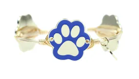 The Blue   Gold Paw Print Bangle Bracelet