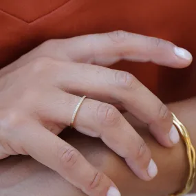 Thin 18K Gold Plated CZ Band Ring