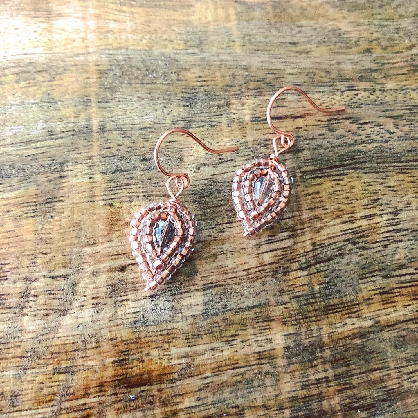Tiny Beaded Petal Earrings