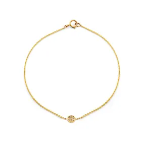 Tiny Pave Round Disc Bracelet