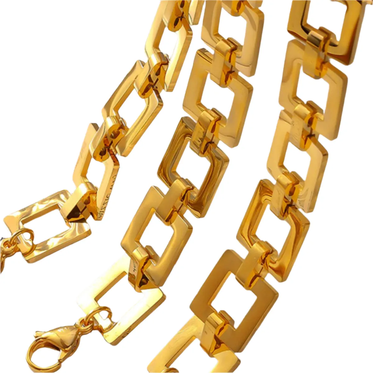 Titanium Steel Hollow Square Chain Bracelet