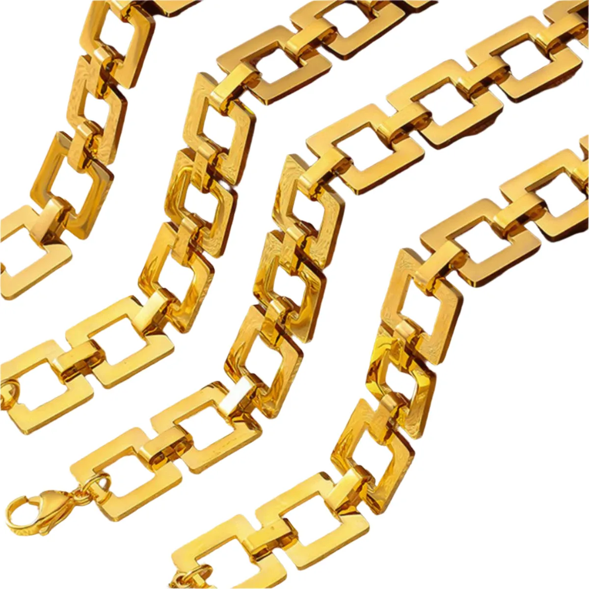 Titanium Steel Hollow Square Chain Bracelet