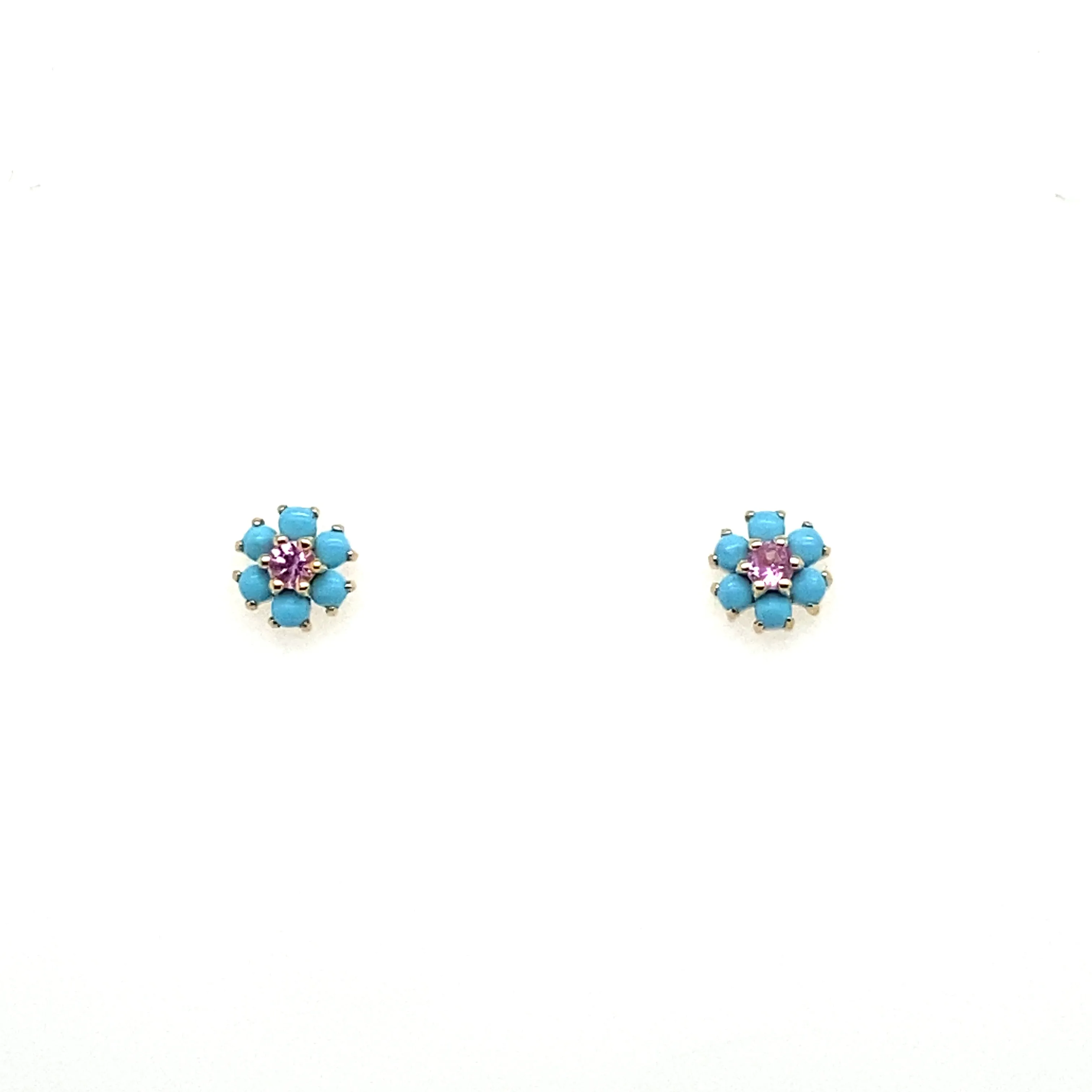 Turquoise Flower Stud Earrings