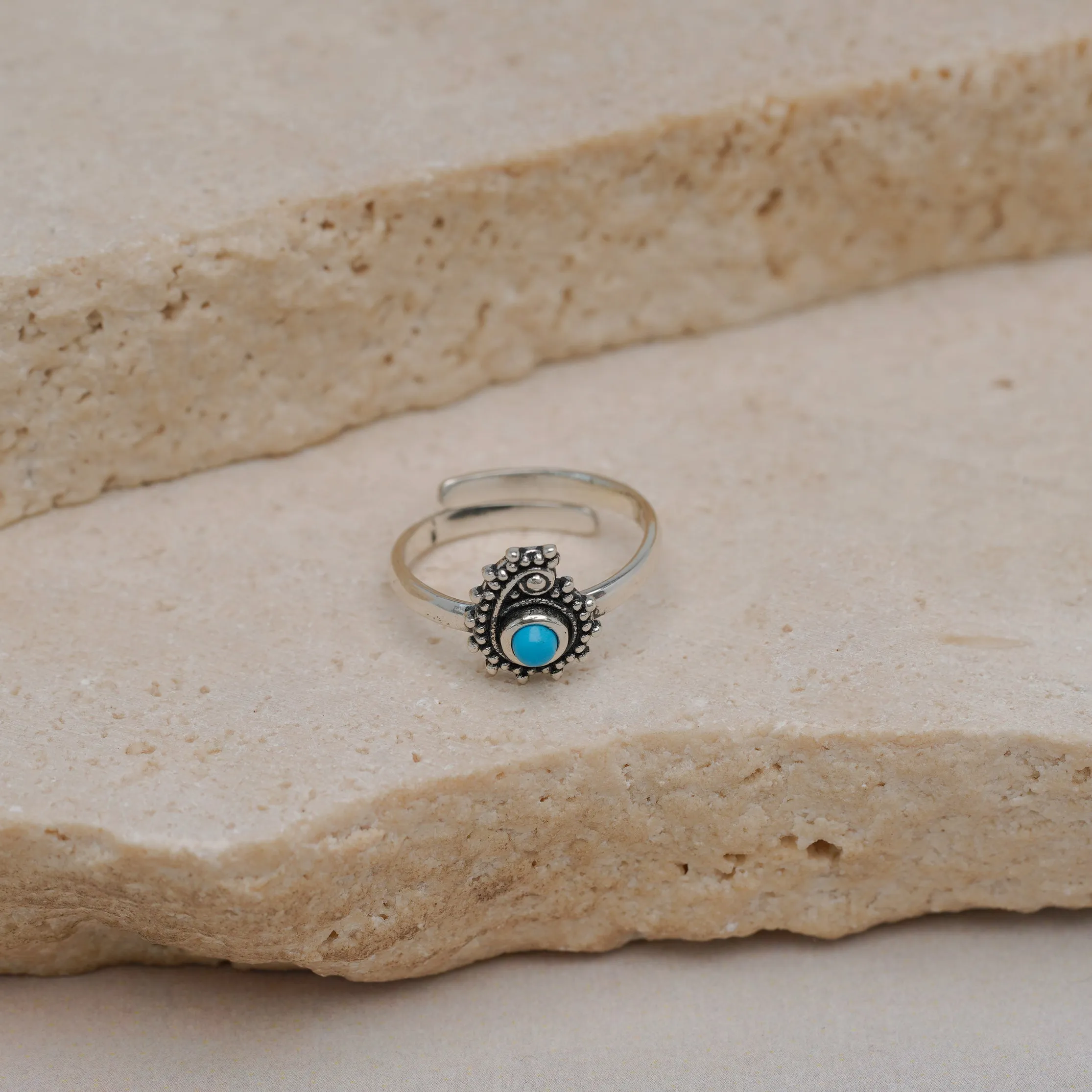 Turquoise Sea Swirl Toe Ring