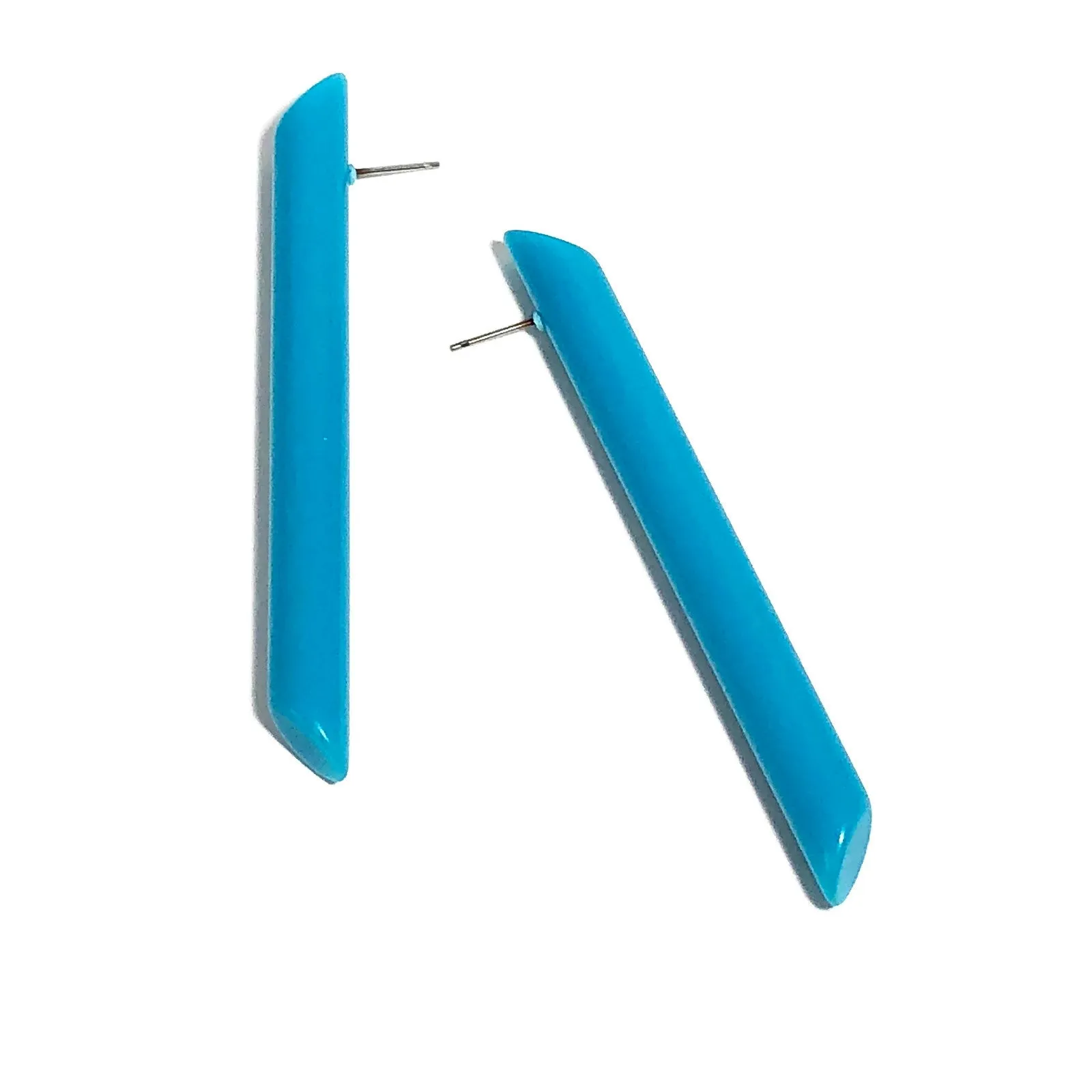 Turquoise Skinny Couture Stick Stud Earrings