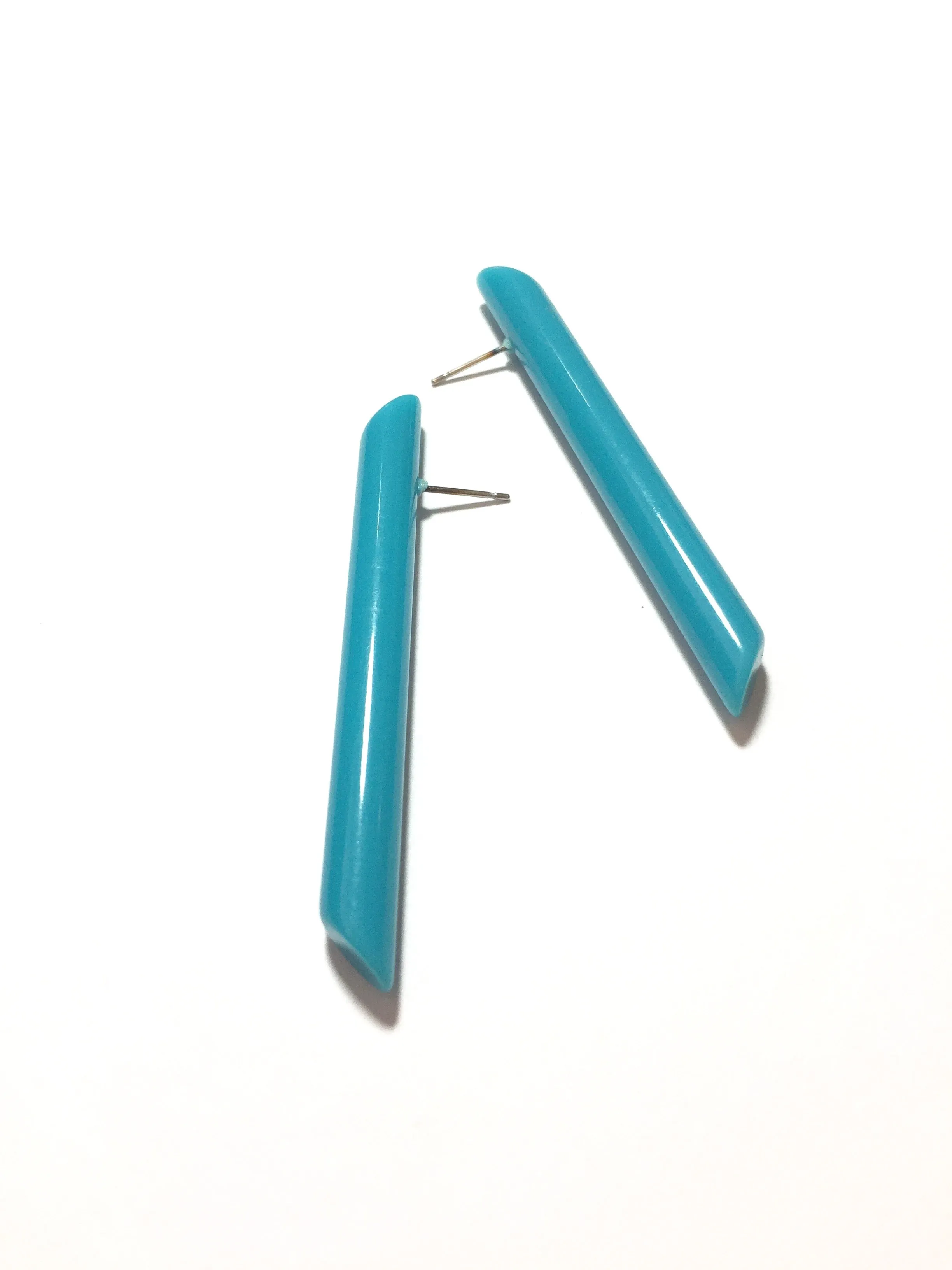 Turquoise Skinny Couture Stick Stud Earrings
