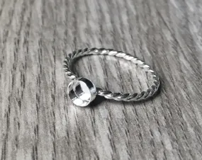 Twist Band Round Bezel Cup Ring Blank | 4 mm, 5 mm, 6 mm, 8 mm, 10 mm
