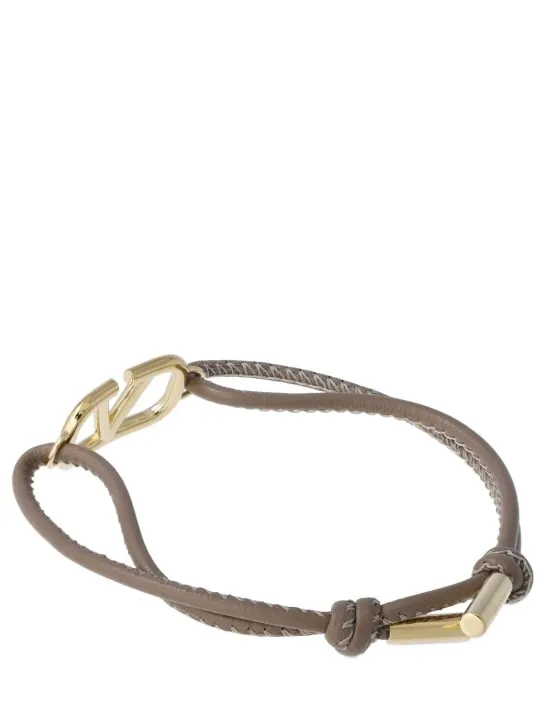 Valentino Garavani   V Logo leather sliding bracelet 