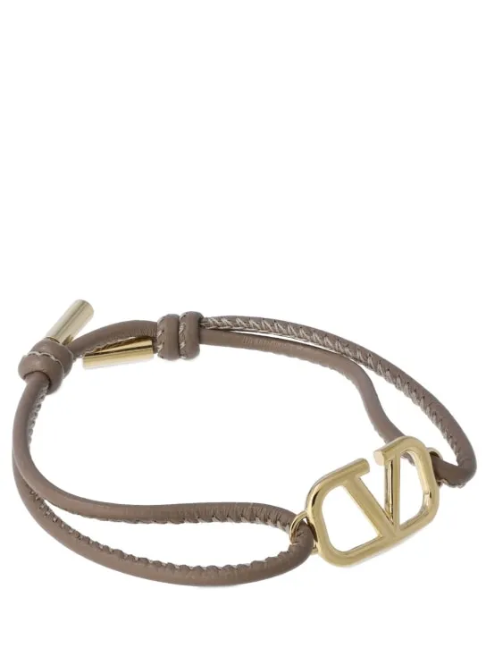 Valentino Garavani   V Logo leather sliding bracelet 
