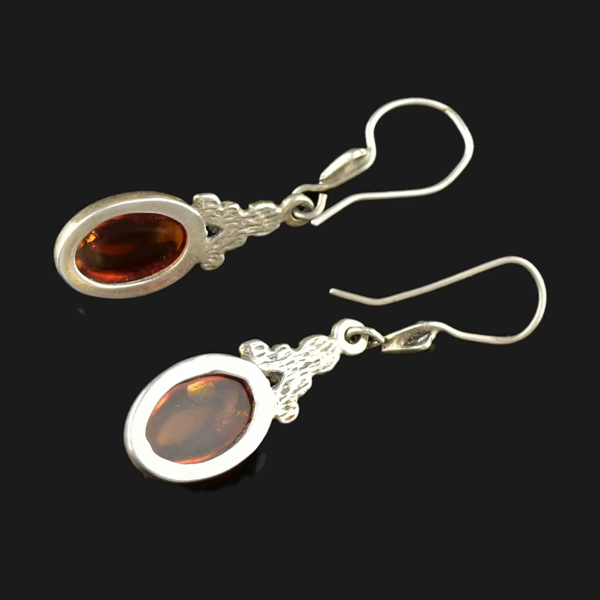 Vintage Silver Baltic Amber Statement Earrings