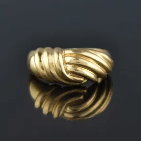 Vintage Wide 14K Gold Love Knot Ring