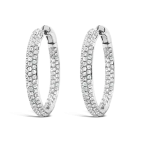 White Sapphire Hoop Earrings