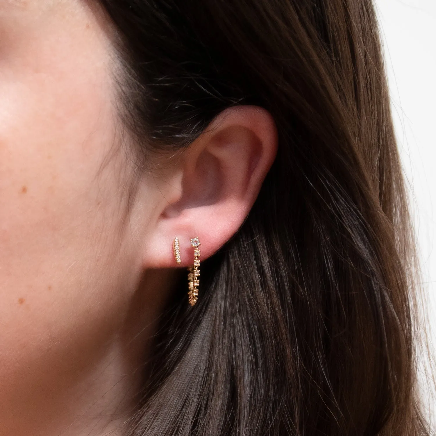 White Topaz Chain Earring