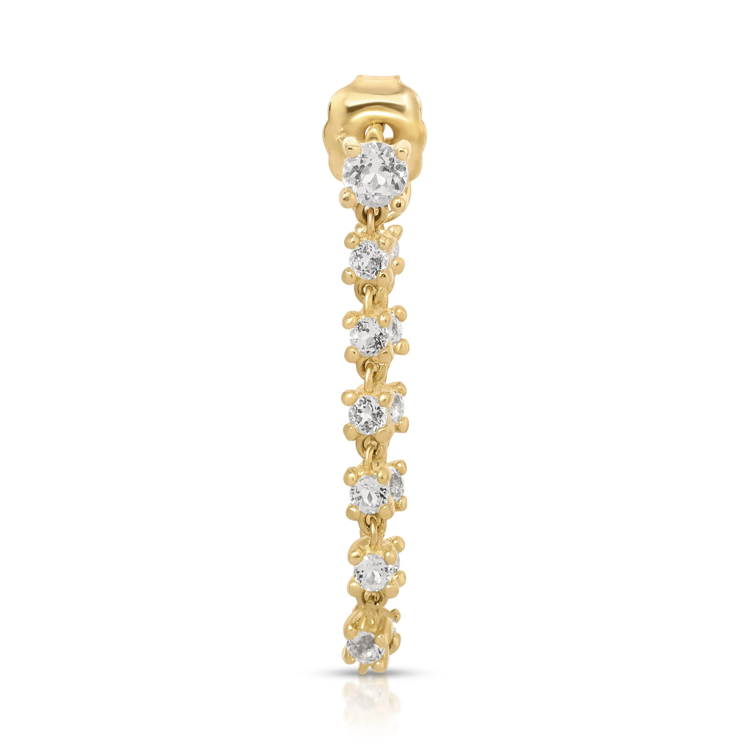 White Topaz Chain Earring