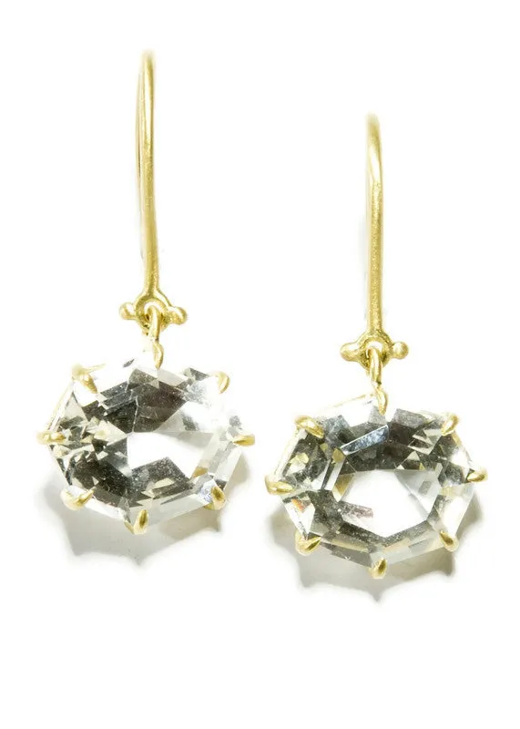 White Topaz Hinge Earrings