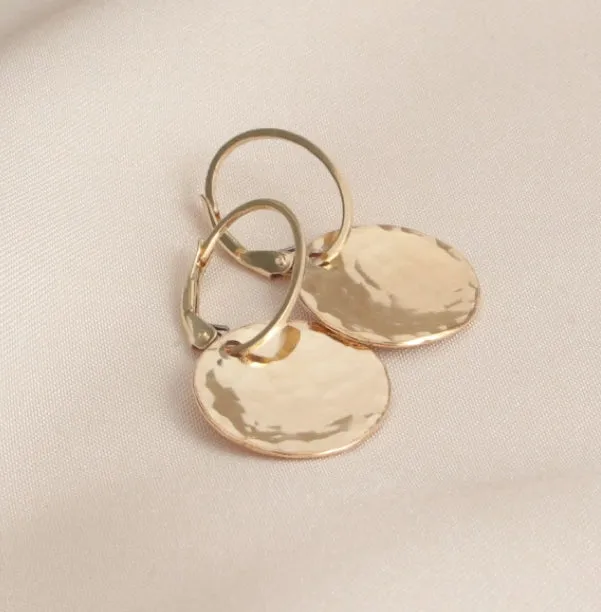 Wide Gold Hammered Ring