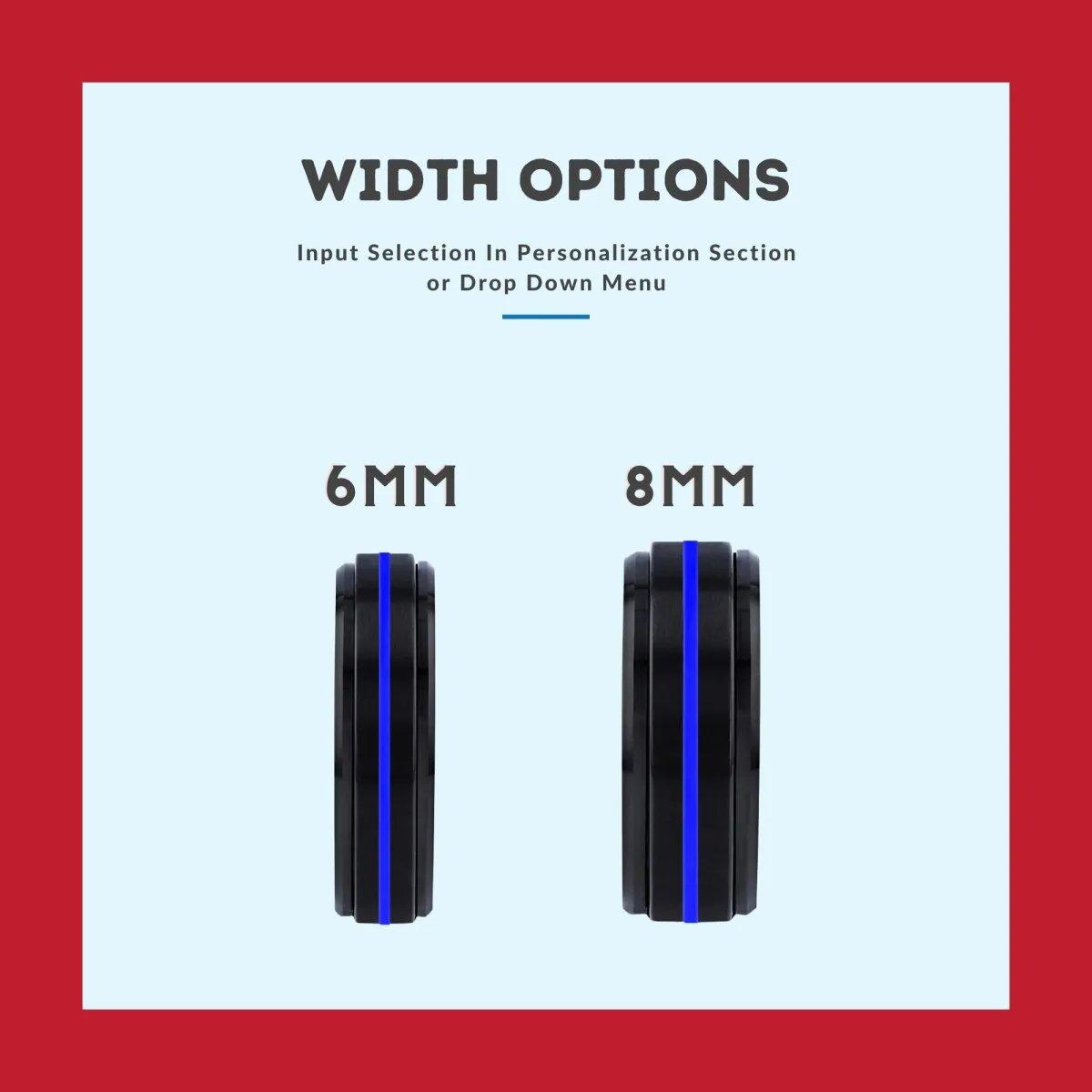 YASH | Gold Ring, Black Tungsten Ring, Blue Groove, Stepped Edge