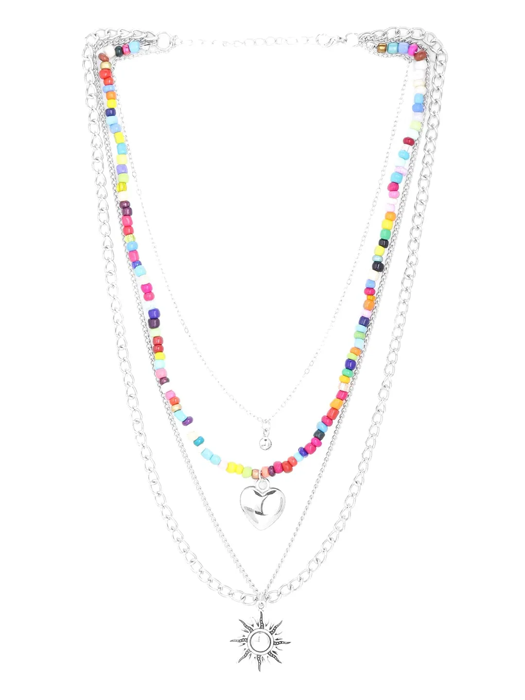 Yellow Chimes Layered Choker Necklace for Women Multi Color Plated Thick Chain Multi Layer Chain Choker Necklace for Girls and Women (NK 8)