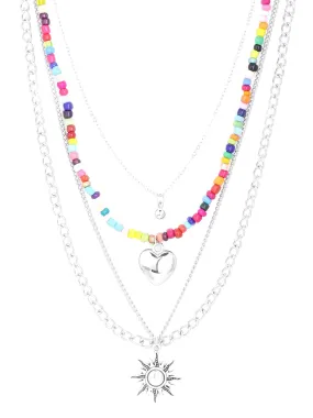 Yellow Chimes Layered Choker Necklace for Women Multi Color Plated Thick Chain Multi Layer Chain Choker Necklace for Girls and Women (NK 8)