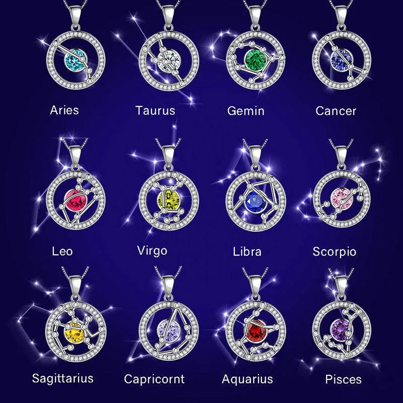 Zodiac Leo Necklace July Birthstone Pendant Jewelry Women Girls Birthday Gift